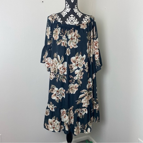 Moa Moa Floral Ruffle Hem Dress - Picture 1 of 10